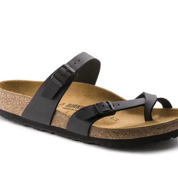 Birkenstock Mayari Birko-Flor sandals Black women Sz 9 men’s Sz 7 - Picture 5 of 9